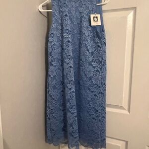 Elegant Blue Lace Dress